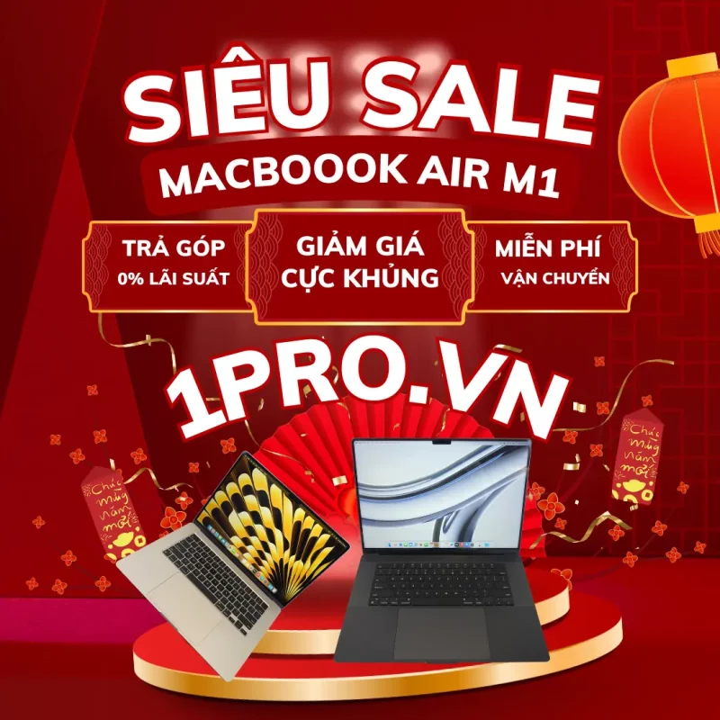 Macbook air m1 màu xám không gian đặt trên bàn làm việc hiện đại