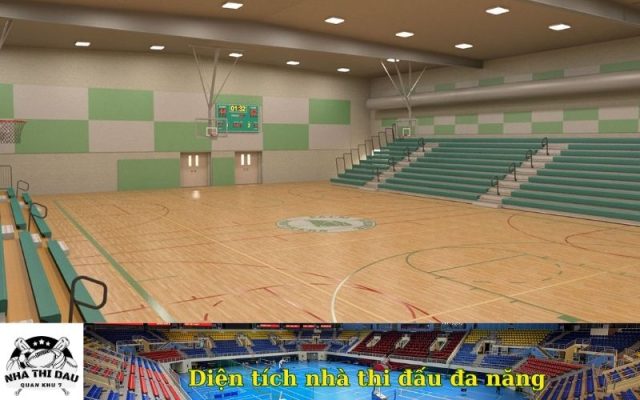 Diện tích nhà thi đấu đa năng