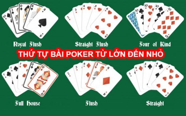 Thứ tự 10 tay bài trong Poker: Hiểu rõ để không bị nhầm lẫn giữa Cù lũ và Thùng.