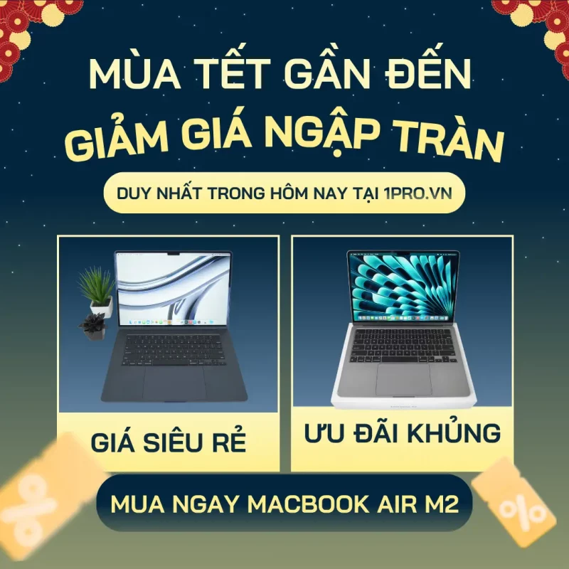 Góc làm việc chuyên nghiệp với Macbook Air M2 màu xanh đen